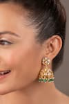 Buy_Anana_Green Kundan Yashasvi Embellished Jhumkas _at_Aza_Fashions