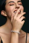 Buy_Varnika Arora_White Cz Dusk Dew Mystique Bracelet _at_Aza_Fashions