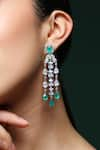 Varnika Arora_White Cz Twilight Radiant Stone Drop Earrings _Online_at_Aza_Fashions