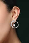 Varnika Arora_White Cz Orbit Hoops _Online_at_Aza_Fashions