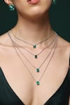 Varnika Arora_Green Stone Waves Of Promise Necklace _Online_at_Aza_Fashions