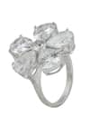 Shop_Varnika Arora_White Cz Promise Petal Ring _at_Aza_Fashions