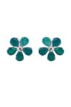 Shop_Varnika Arora_Green Cz Promise Petal Onyx Studs _at_Aza_Fashions