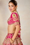 Buy_Masaba_Pink Lehenga And Blouse Heavy Raw Silk Embroidered Anar Pool Leaf Dilli 6 Set 