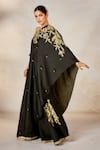 Buy_Masaba_Black Viscose Raw Silk Embroidered Zardozi One Raat Rani Tunic With Sharara _Online_at_Aza_Fashions