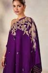 Masaba_Purple Viscose Raw Silk Embroidered Zardozi One Raat Rani Tunic With Sharara _at_Aza_Fashions