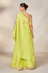 Shop_Masaba_Yellow Viscose Raw Silk Embroidered Anasam Pista Kulfi Tunic With Sharara _at_Aza_Fashions