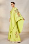 Masaba_Yellow Viscose Raw Silk Embroidered Anasam Pista Kulfi Tunic With Sharara _Online_at_Aza_Fashions