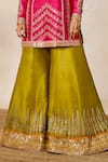 Buy_Masaba_Pink Kurta And Sharara Raw Silk Embroidered Shera Round Meetha Paan Set 