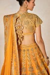 Shop_Masaba_Yellow Raw Silk Embroidery Dori Open Motichur Sonmukhi Motif Bridal Lehenga Set 