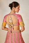 Shop_Masaba_Pink Raw Silk Embroidery Dori Matka Rose Thandai And Pitta Bridal Lehenga Set _Online_at_Aza_Fashions