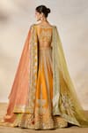 Shop_Masaba_Yellow Raw Silk Embroidery Dori Wide Imarti Raj Pankh Motif Bridal Lehenga Set _at_Aza_Fashions