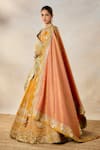 Buy_Masaba_Yellow Raw Silk Embroidery Dori Wide Imarti Raj Pankh Motif Bridal Lehenga Set _Online_at_Aza_Fashions