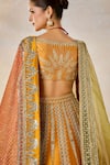 Shop_Masaba_Yellow Raw Silk Embroidery Dori Wide Imarti Raj Pankh Motif Bridal Lehenga Set _Online_at_Aza_Fashions