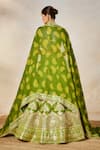 Shop_Masaba_Green Heavy Raw Silk Soda Shikankji Chand Phool Print And Bridal Lehenga Set _at_Aza_Fashions