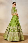 Buy_Masaba_Green Heavy Raw Silk Soda Shikankji Chand Phool Print And Bridal Lehenga Set _Online_at_Aza_Fashions