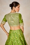 Shop_Masaba_Green Heavy Raw Silk Soda Shikankji Chand Phool Print And Bridal Lehenga Set _Online_at_Aza_Fashions