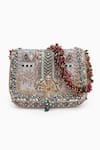 Shop_Doux Amour_Silver Zardozi Noor Bloom And Marodi Embroidered Handbag _Online_at_Aza_Fashions