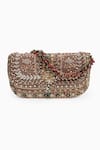 Buy_Doux Amour_Gold Zardozi Noor Bahar And Marodi Embroidered Clutch Bag _Online_at_Aza_Fashions