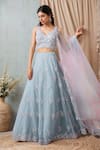 Buy_Alaya Advani_Sky Blue Blouse And Dupatta Net Embroidered Cutdana Floral Booti Lehenga Set _at_Aza_Fashions