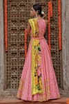 Shop_Gazab by Miku Kumar_Pink Muslin Printed Sequin Round Kaira Anarkali With Dupatta _at_Aza_Fashions