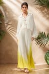 Buy_Samyukta Singhania_White Crepe Tassel Collared Detailed Shirt With Pant _at_Aza_Fashions