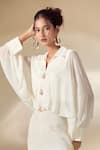 Buy_Samyukta Singhania_White Crepe Tassel Collared Detailed Shirt With Pant _Online_at_Aza_Fashions