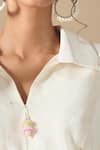 Shop_Samyukta Singhania_White Crepe Tassel Collared Detailed Shirt With Pant _Online_at_Aza_Fashions