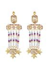 Buy_ORNAMAAS_Multi Color Cubic Zirconia Phool Embellished Chandelier Earrings _Online_at_Aza_Fashions