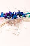 Buy_ORNAMAAS_Multi Color Cubic Zirconia Quad Flora Embellished Choker _at_Aza_Fashions