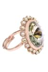 ORNAMAAS_Rose Gold Cubic Zirconia Flora Bloom Embellished Ring _Online_at_Aza_Fashions