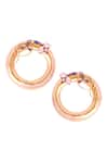 Shop_ORNAMAAS_Gold Plated Cubic Zirconia Embellished Donut Hoops _at_Aza_Fashions