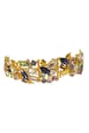 Shop_ORNAMAAS_Multi Color Cubic Zirconia Blossencia Vine Embellished Choker _at_Aza_Fashions