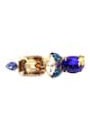 Shop_ORNAMAAS_Blue Cubic Zirconia Inflorescence Bloom Vine Cocktail Ring _at_Aza_Fashions