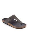 Shop_Sole Fry_Grey Stone Triomphe Embellished Strap Flats _at_Aza_Fashions