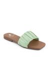 Shop_Sole Fry_Green Morning Dew Gathered Strap Flats _at_Aza_Fashions