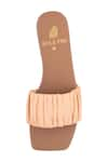 Shop_Sole Fry_Peach Morning Dew Gathered Solid Strap Flats _Online_at_Aza_Fashions