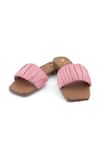 Buy_Sole Fry_Pink Morning Dew Gathered Strap Flats _at_Aza_Fashions