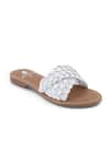 Shop_Sole Fry_White Venezia Basket Weave Twist Flats _at_Aza_Fashions