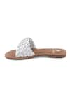 Sole Fry_White Venezia Basket Weave Twist Flats _Online_at_Aza_Fashions