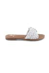 Buy_Sole Fry_White Venezia Basket Weave Twist Flats _Online_at_Aza_Fashions