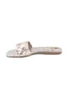 Buy_Sole Fry_Gold Twill Woven Intertwined Strap Flats _Online_at_Aza_Fashions