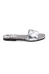 Buy_Sole Fry_Silver Twill Woven Intertwined Strap Flats _Online_at_Aza_Fashions