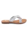 Sole Fry_Silver Jenny Knotted Metallic Flats _Online_at_Aza_Fashions