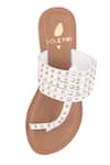 Shop_Sole Fry_White Nirja Stud Embellished Kolhapuri Flats _Online_at_Aza_Fashions