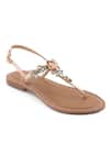 Shop_Sole Fry_Rose Gold Morganite Thong Crystal Trim Sandals _at_Aza_Fashions