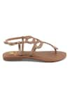 Buy_Sole Fry_Brown Serpentine Textured Buckle Strap Sandals _Online_at_Aza_Fashions