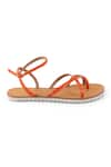 Buy_Sole Fry_Orange Neon Tides Strappy Flats _Online_at_Aza_Fashions