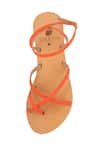 Shop_Sole Fry_Orange Neon Tides Strappy Flats _Online_at_Aza_Fashions