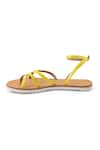 Sole Fry_Yellow Neon Tides Leather Strappy Flats _Online_at_Aza_Fashions